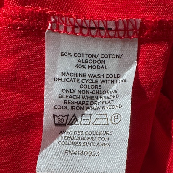 NWT Loft Lightweight Cotton Blend Red Tee M - Picture 5 of 7